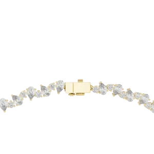 Ethereal Pear and Round Brilliant Infinite Tennis Necklace - Image 3