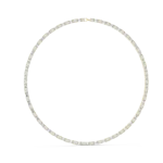 Infinite Radiance Emerald and Round Cut Alternating Tennis Necklace