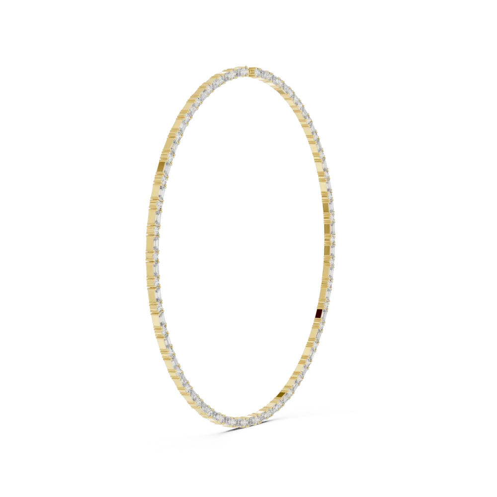Infinite Radiance Emerald and Round Cut Alternating Tennis Necklace - Image 2