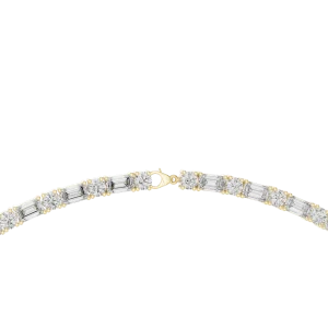 Infinite Radiance Emerald and Round Cut Alternating Tennis Necklace - Image 3