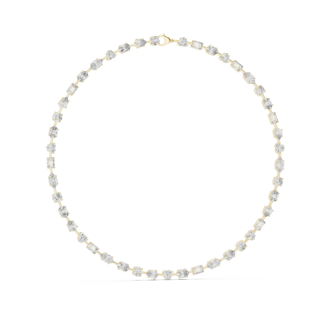 Experience unparalleled brilliance with our Multi-Shape DIAMEUR lab-grown diamond tennis necklace. A modern classic for your luxury collection. Shop now.