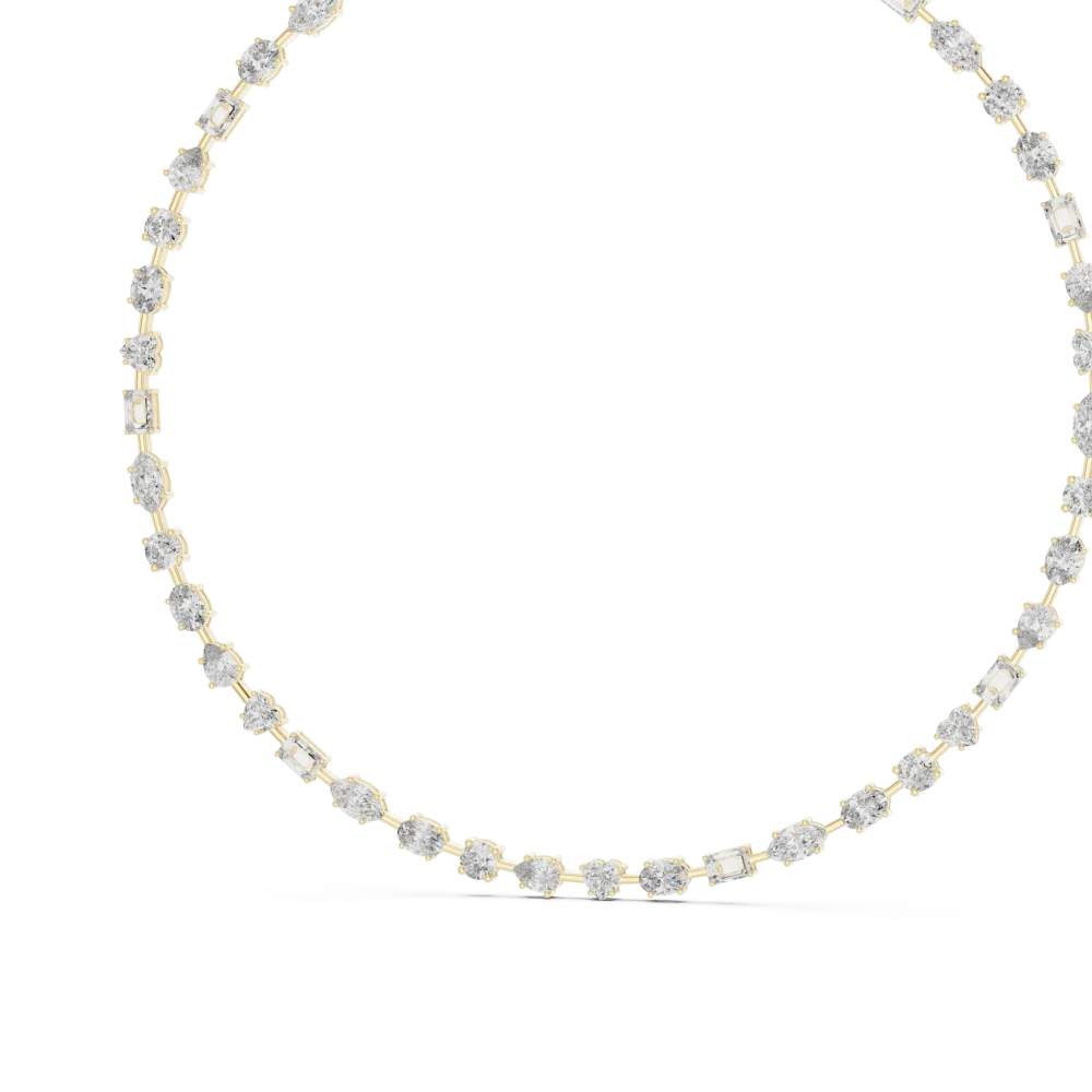 Infinite Radiance Multi-Shape Lab Grown Diamond Tennis Necklace - Image 4