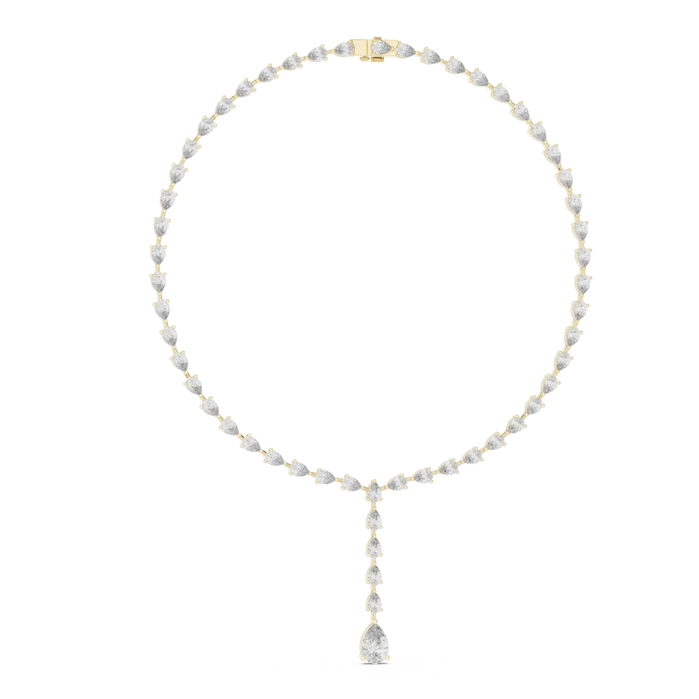 Discover the radiant brilliance of our pear-cut DIAMEUR lab-grown diamond necklace. A modern classic for your collection. Shop this exquisite design today.