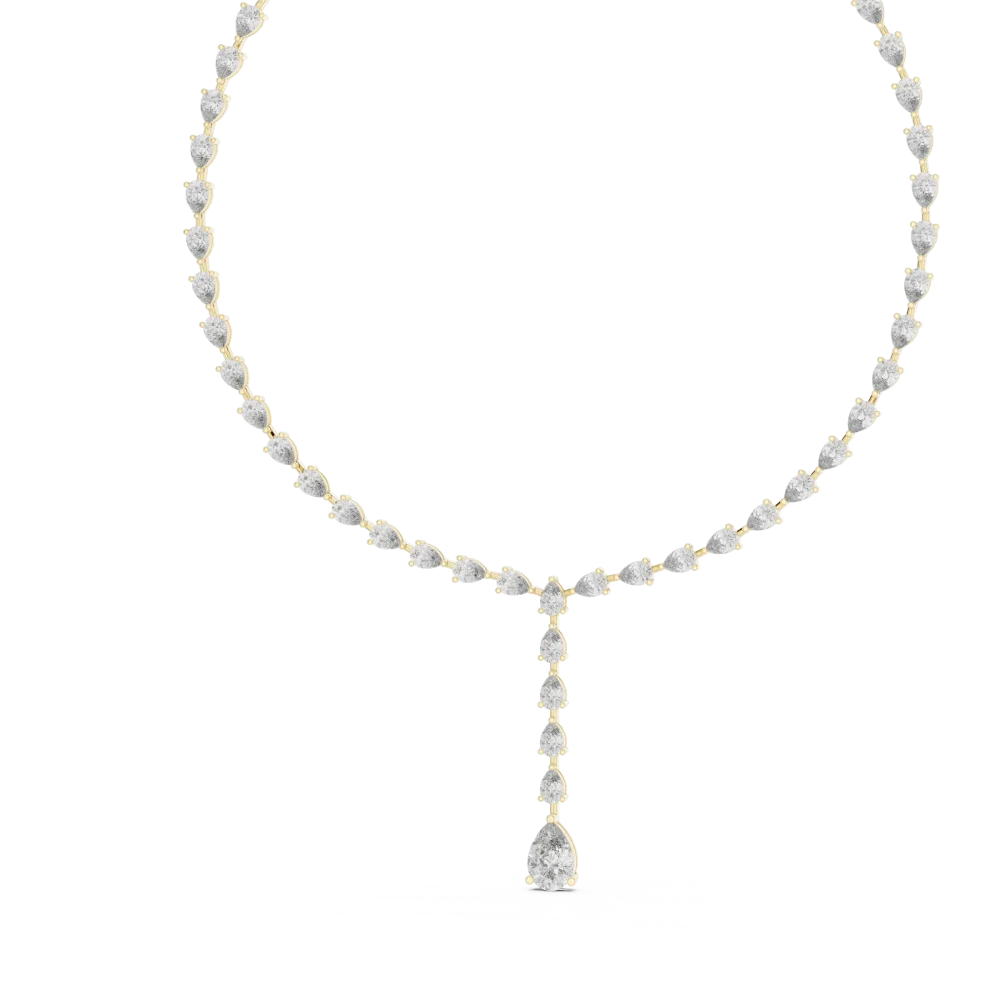 Ethereal Pear Cut Graduated Silhouette Statement Necklace - Image 4