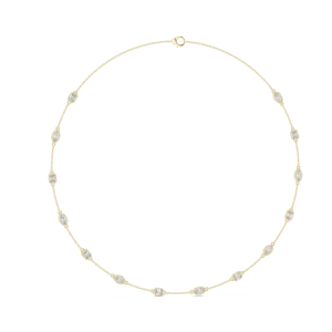 Symmetry Emerald and Marquise Bezel Station Necklace