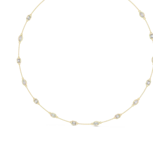 Symmetry Emerald and Marquise Bezel Station Necklace - Image 4