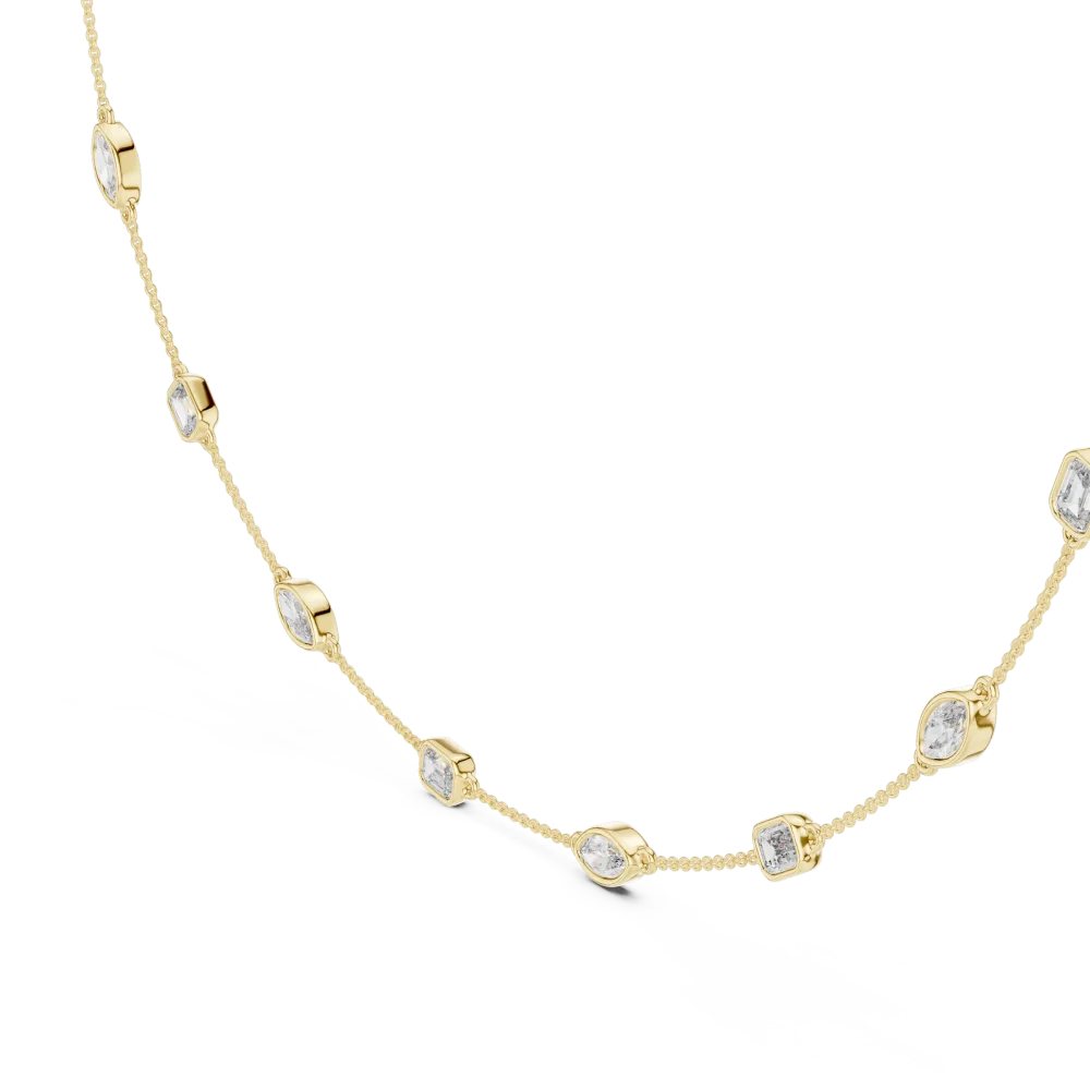 Luminary Emerald and Marquise Bezel Station Statement Necklace - Image 2