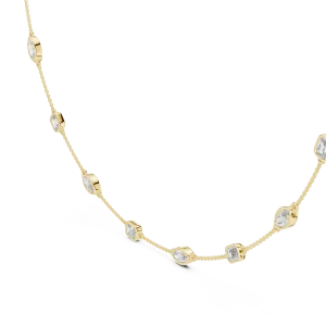 Luminary Emerald and Marquise Bezel Station Statement Necklace - Image 2