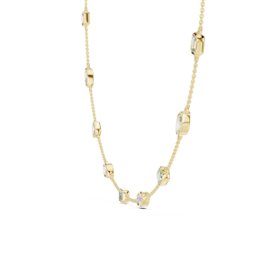 Luminary Emerald and Marquise Bezel Station Statement Necklace - Image 3
