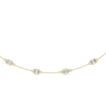 Luminary Emerald and Marquise Bezel Station Statement Necklace