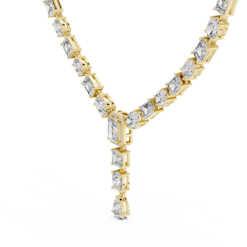 Luminary Multi-Shape Geometric Statement Necklace - Image 2