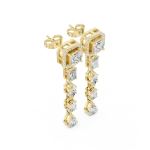 Ethereal Geometric Multi-Shape Diamond Dangler Earrings