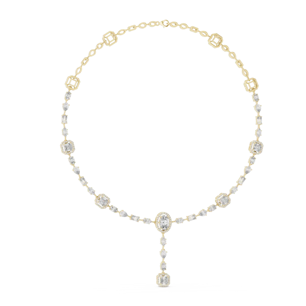Adorn your neckline with our Luminary Statement Necklace, featuring brilliant-cut lab-grown DIAMEUR diamonds. Elevate your luxury jewelry collection today.