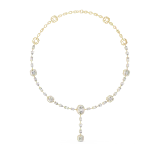 Luminary Geometric Oval and Pear Statement Necklace