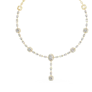 Luminary Geometric Oval and Pear Statement Necklace - Image 4