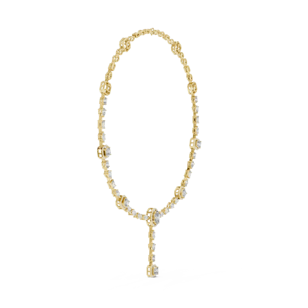 Luminary Geometric Oval and Pear Statement Necklace - Image 2