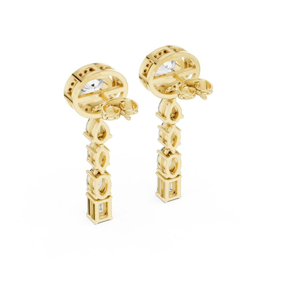 Ethereal Luminary Multi-Shape Graduated Drop Earrings - Image 3