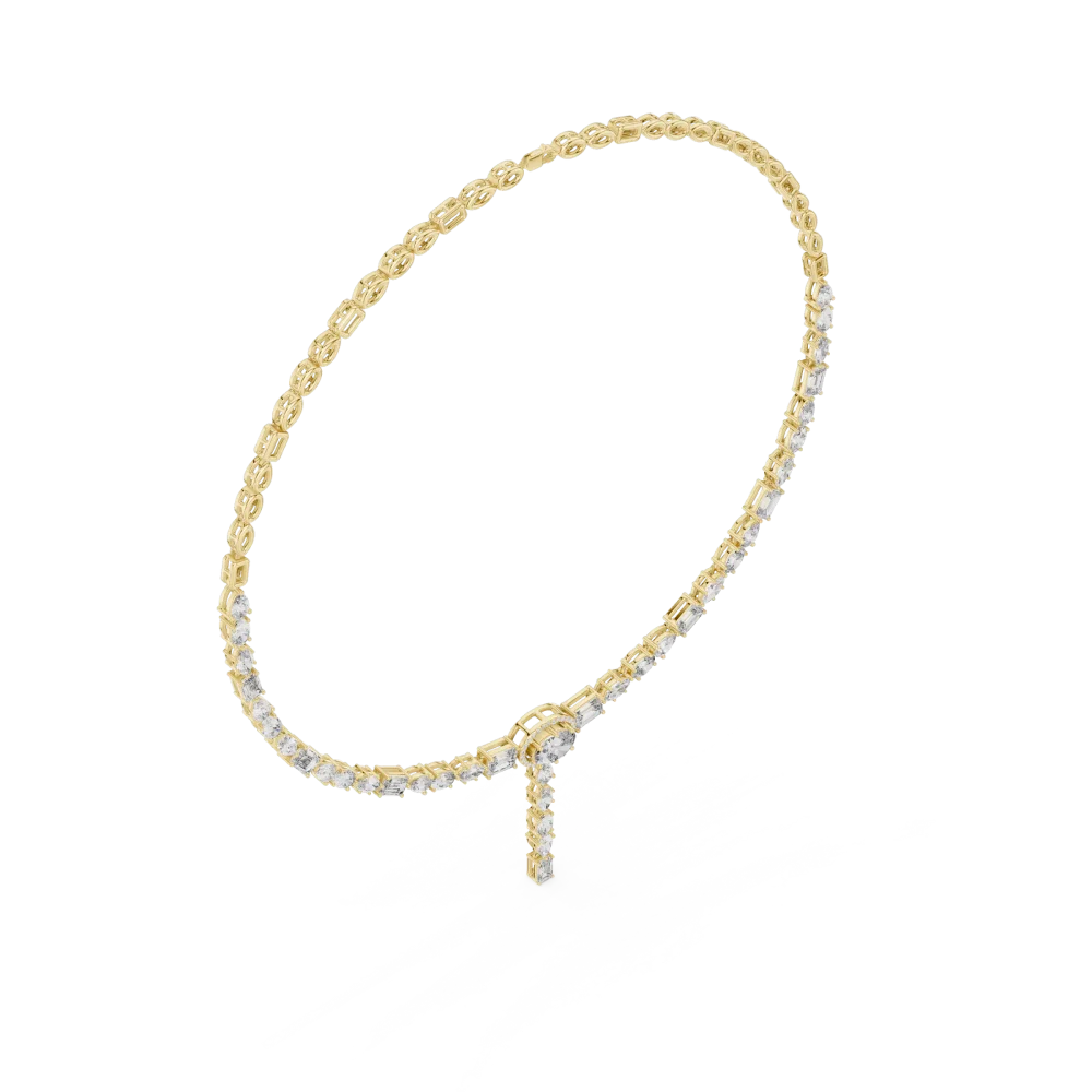 Ethereal Luminary Oval and Emerald Cut Statement Necklace - Image 4