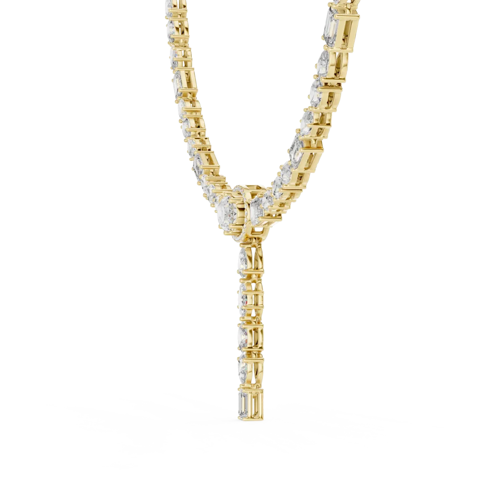 Ethereal Luminary Oval and Emerald Cut Statement Necklace - Image 3