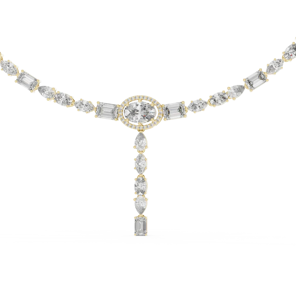 Discover the radiant beauty of our Ethereal Luminary necklace, featuring stunning DIAMEUR lab-grown diamonds. Shop this modern statement piece now.