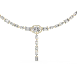 Ethereal Luminary Oval and Emerald Cut Statement Necklace