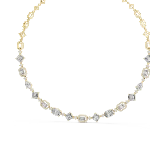 Luminary Geometric Multi-Shape Diamond Statement Necklace - Image 4