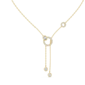 Luminary Round and Oval Geometric Lariat Necklace