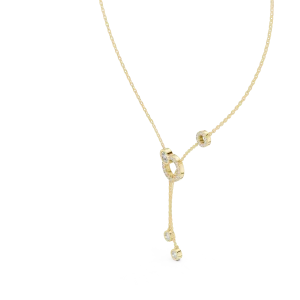 Luminary Round and Oval Geometric Lariat Necklace - Image 2