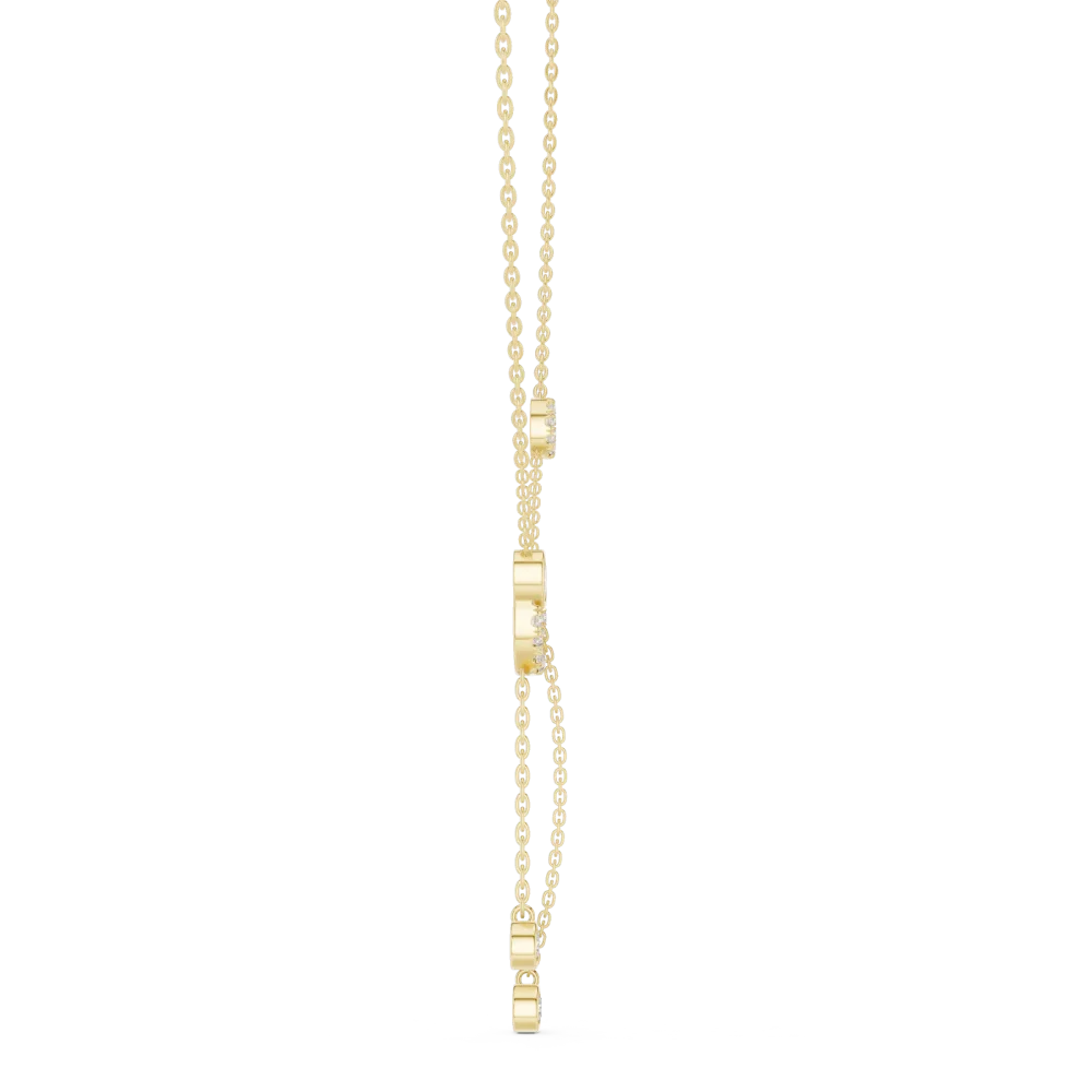 Luminary Round and Oval Geometric Lariat Necklace - Image 3