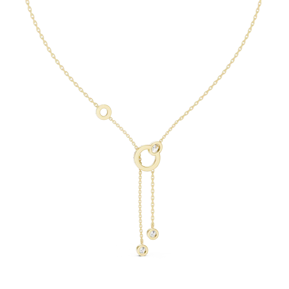 Luminary Round and Oval Geometric Lariat Necklace - Image 4