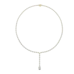 Ethereal Oval Cut Luminary Drop Statement Necklace