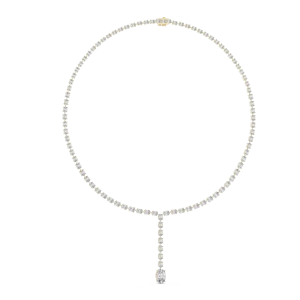 Ethereal Oval Cut Luminary Drop Statement Necklace