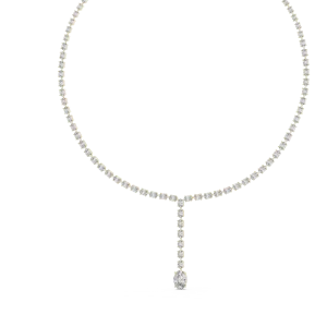 Ethereal Oval Cut Luminary Drop Statement Necklace - Image 4