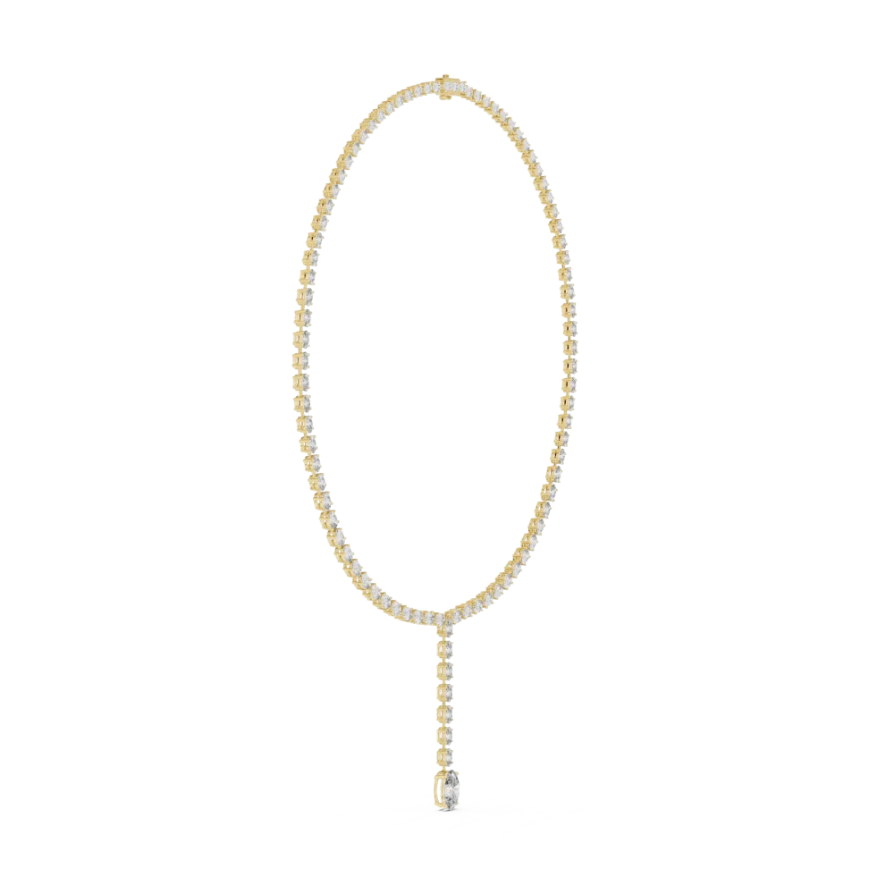 Ethereal Oval Cut Luminary Drop Statement Necklace - Image 2