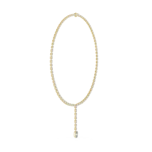Ethereal Oval Cut Luminary Drop Statement Necklace - Image 2