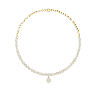 Luminary Round and Pear Brilliant Pavé-Set Tennis Necklace