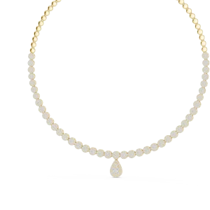 Luminary Round and Pear Brilliant Pavé-Set Tennis Necklace - Image 4