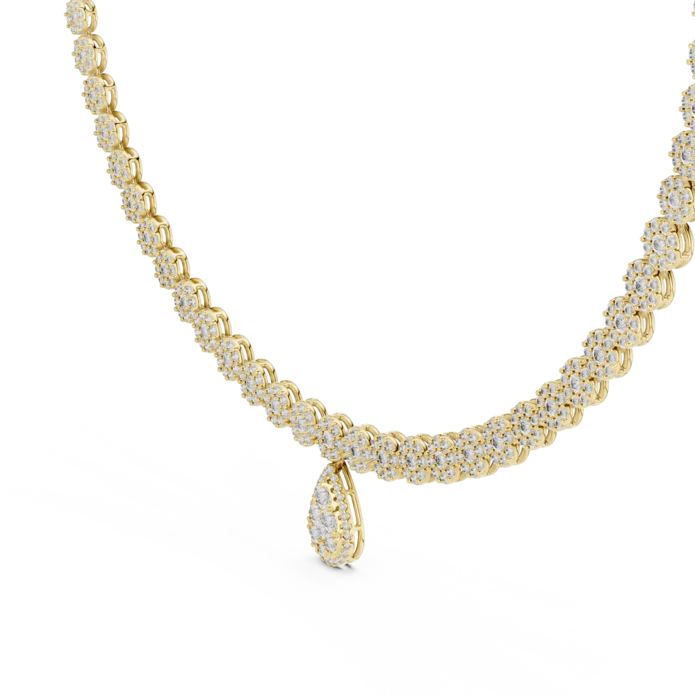 Luminary Round and Pear Pavé-Set Tennis Necklace - Image 2