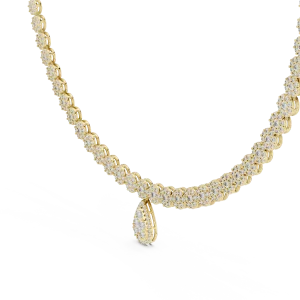 Luminary Round and Pear Pavé-Set Tennis Necklace - Image 2