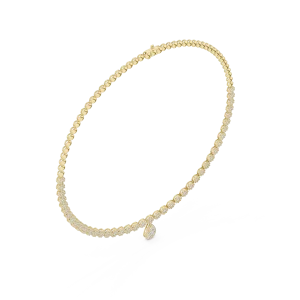 Luminary Round and Pear Pavé-Set Tennis Necklace - Image 4