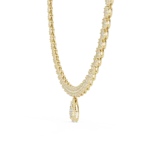 Luminary Round and Pear Pavé-Set Tennis Necklace - Image 3