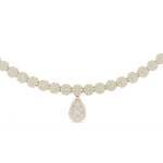 Luminary Round and Pear Pavé-Set Tennis Necklace
