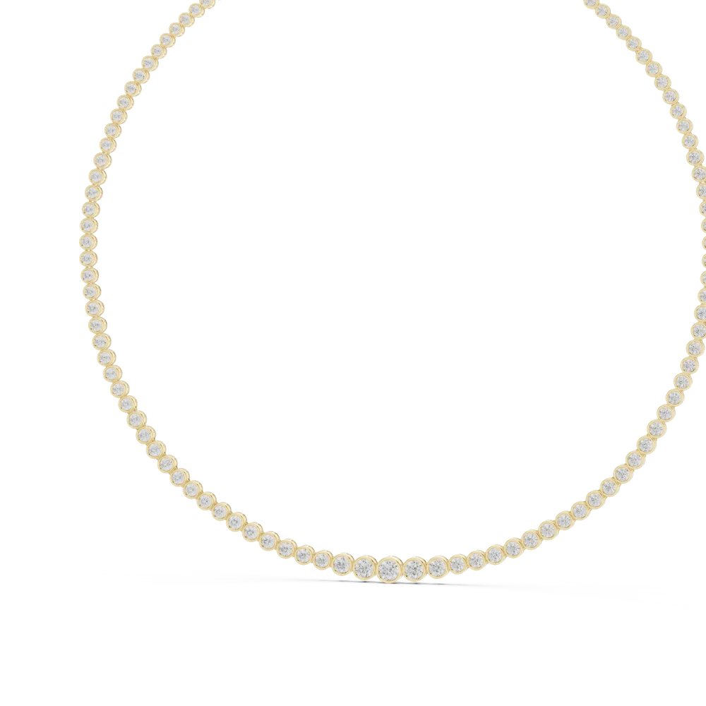 Luminary Round Brilliant Bezel-Set Tennis Necklace - Image 4