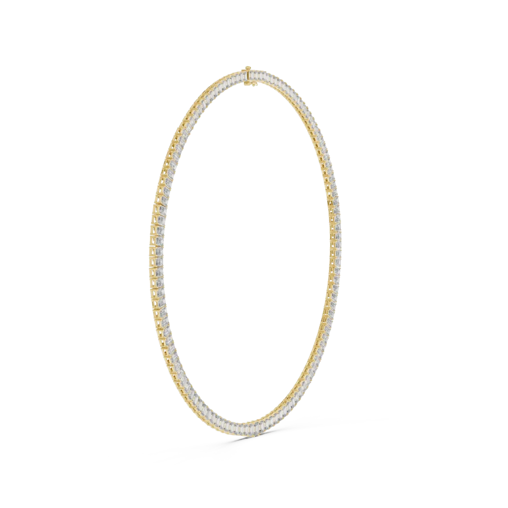 Infinite Symmetry Emerald Cut Diamond Tennis Necklace - Image 2