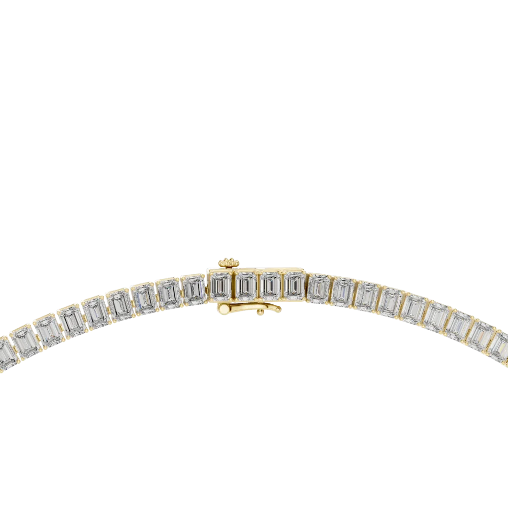 Infinite Symmetry Emerald Cut Diamond Tennis Necklace - Image 3