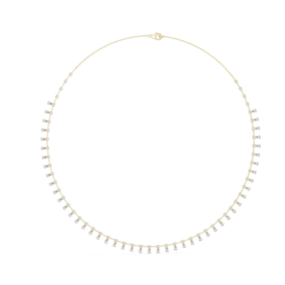 Discover the radiant allure of our pear and round lab-grown DIAMEUR diamond necklace. A modern classic of sustainable luxury. Shop the collection.