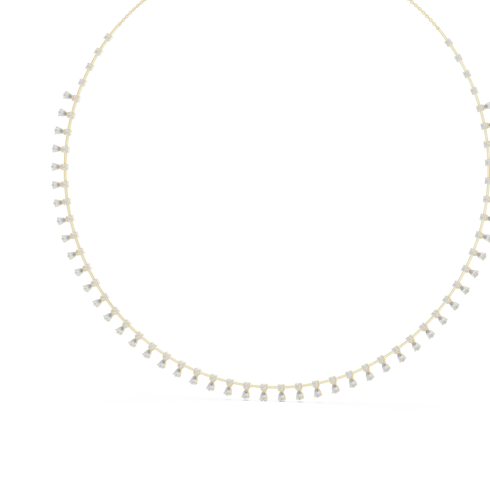 Ethereal Pear and Round Brilliant Scintillating Tennis Necklace - Image 4