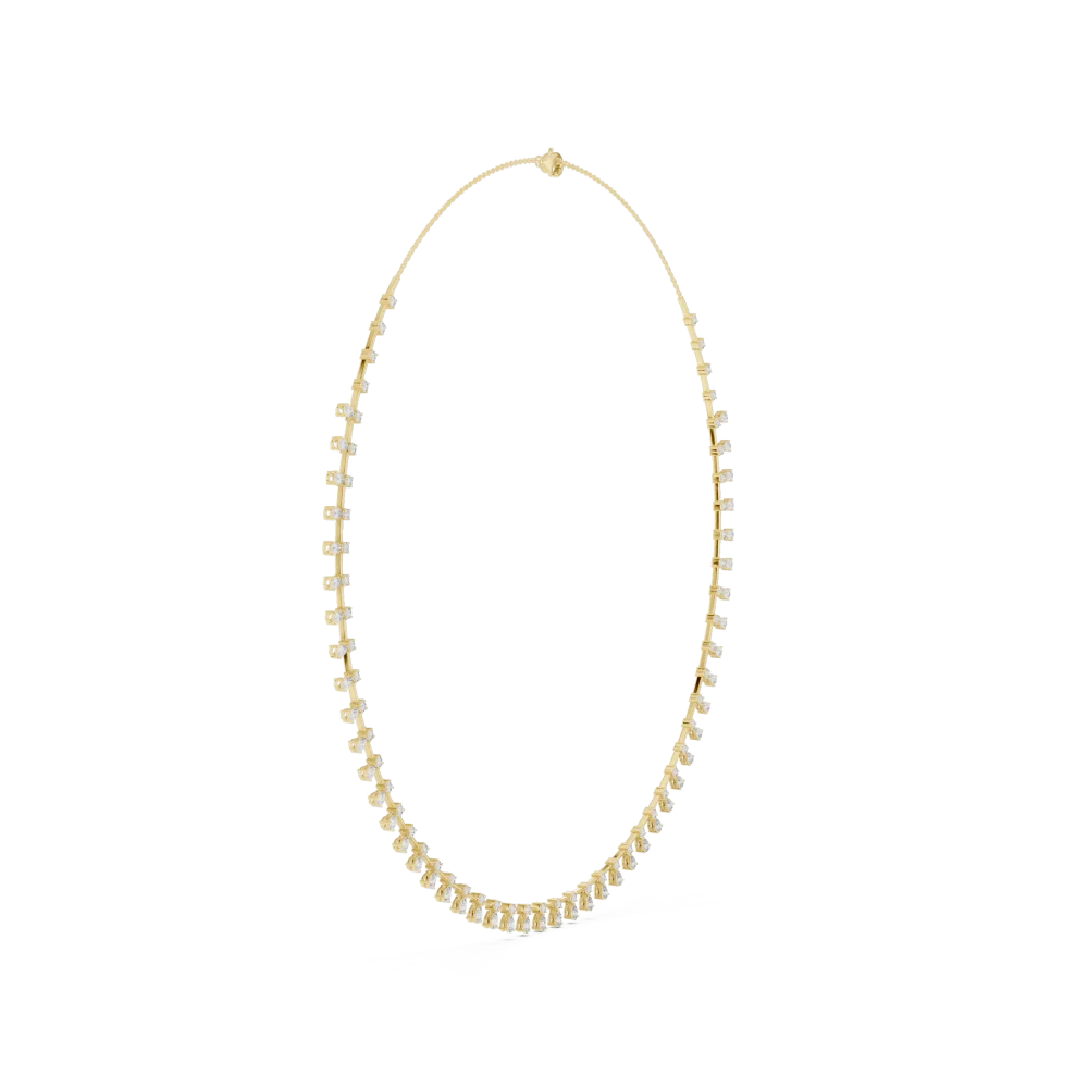 Ethereal Pear and Round Brilliant Scintillating Tennis Necklace - Image 2