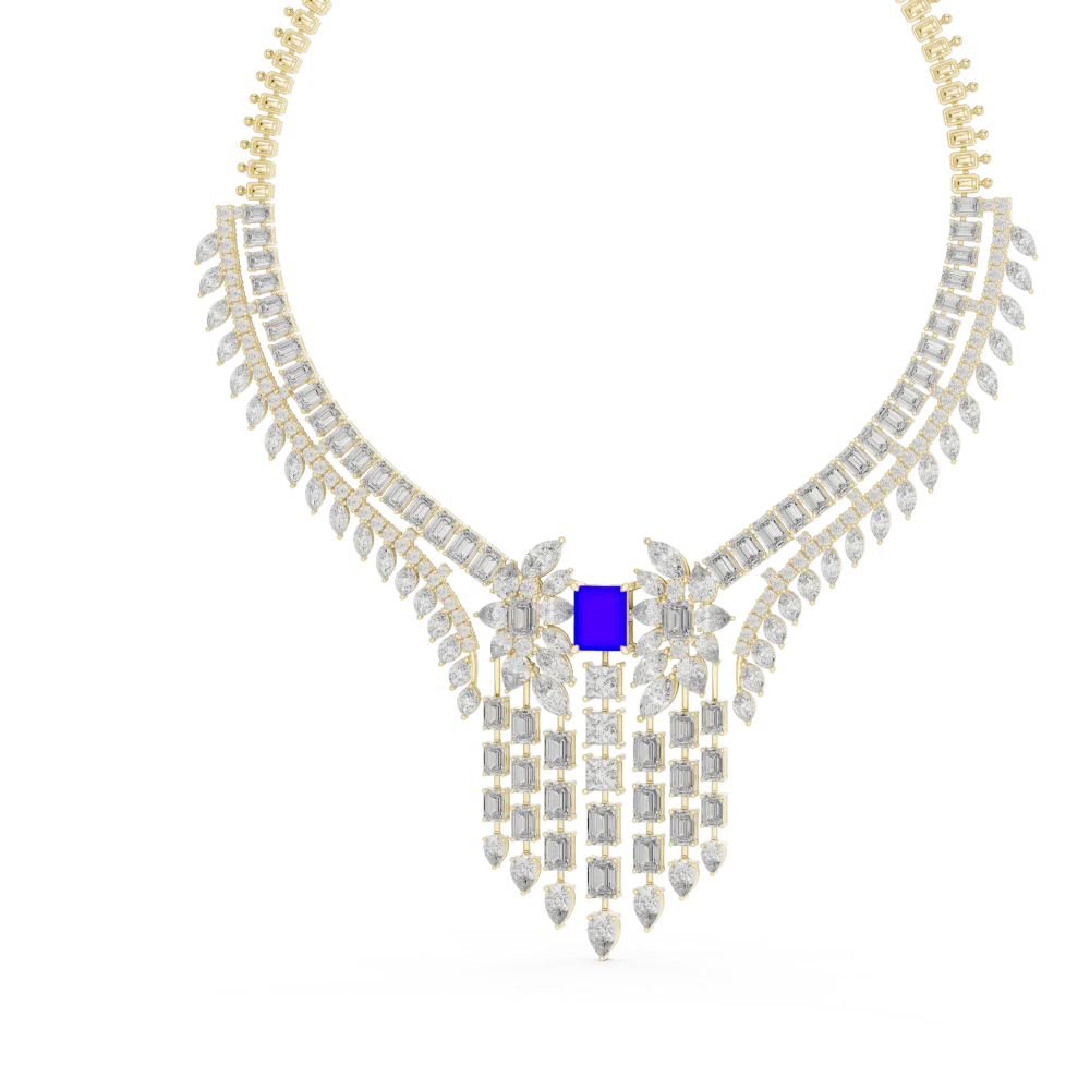 Grand Radiant Geometric Multi-Shape Statement Necklace - Image 4