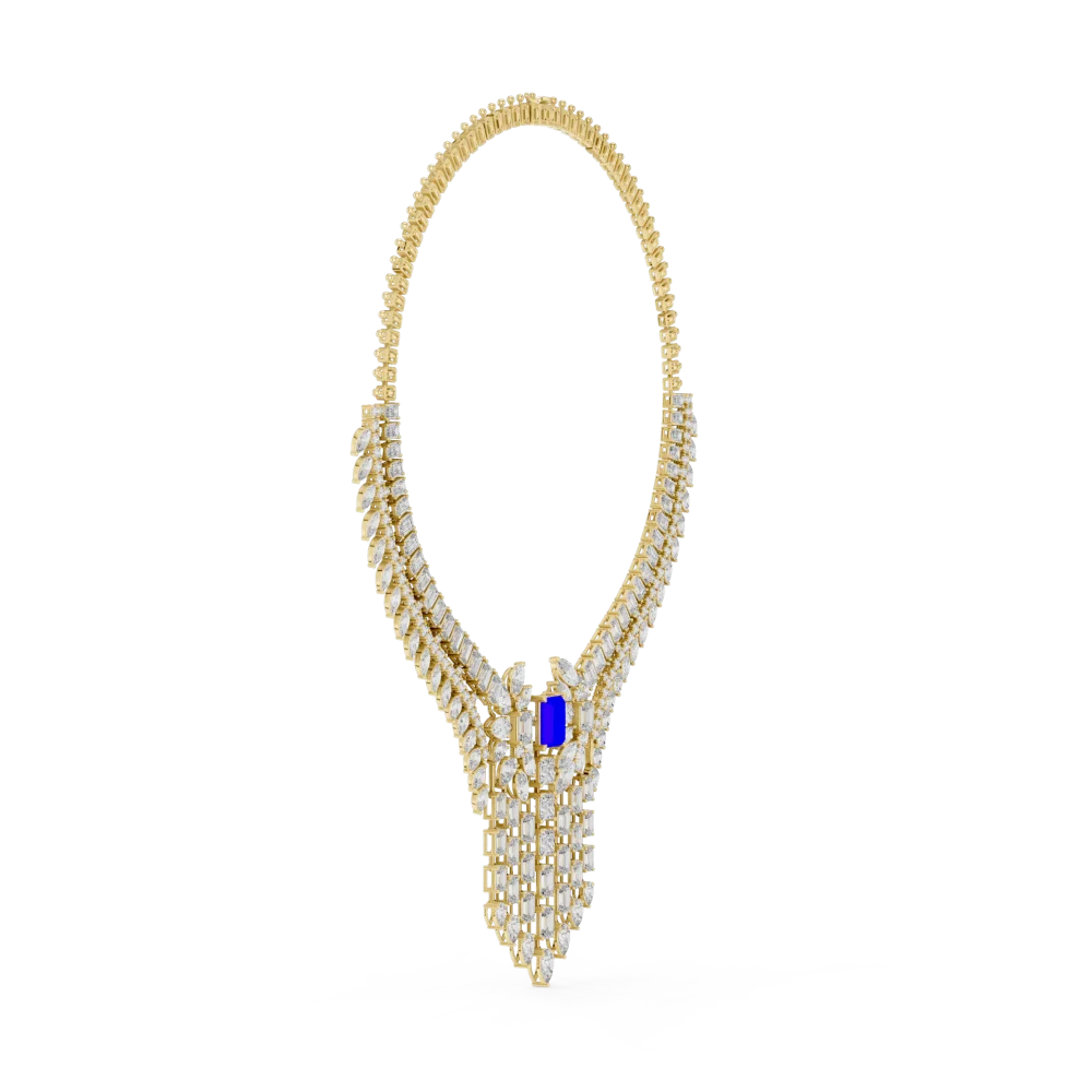 Grand Radiant Geometric Multi-Shape Statement Necklace - Image 2